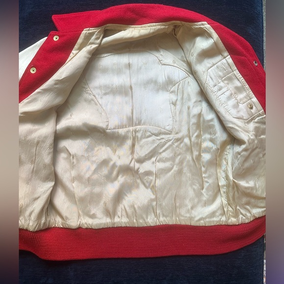 Vintage Varsity Football Bomber Jacket w/ Pin! Excellent Condition - Picture 5 of 9